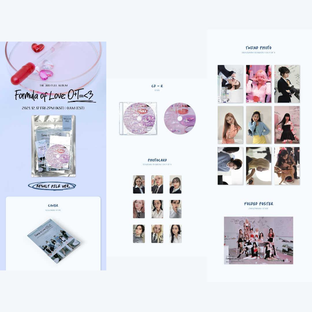 TWICE 3rd Album 'Formula of Love: O+T=<3' (Result file 버전)