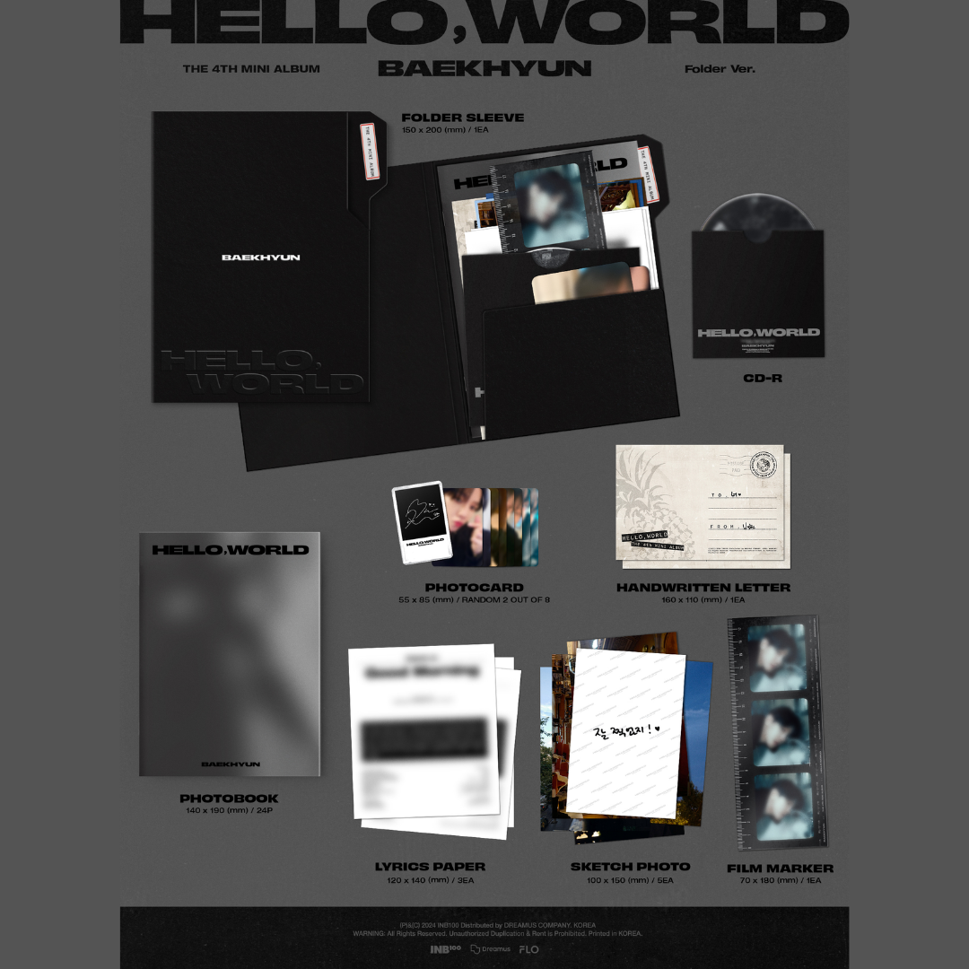 EXO BAEKHYUN 4th Mini Album - Hello World - Folder ver