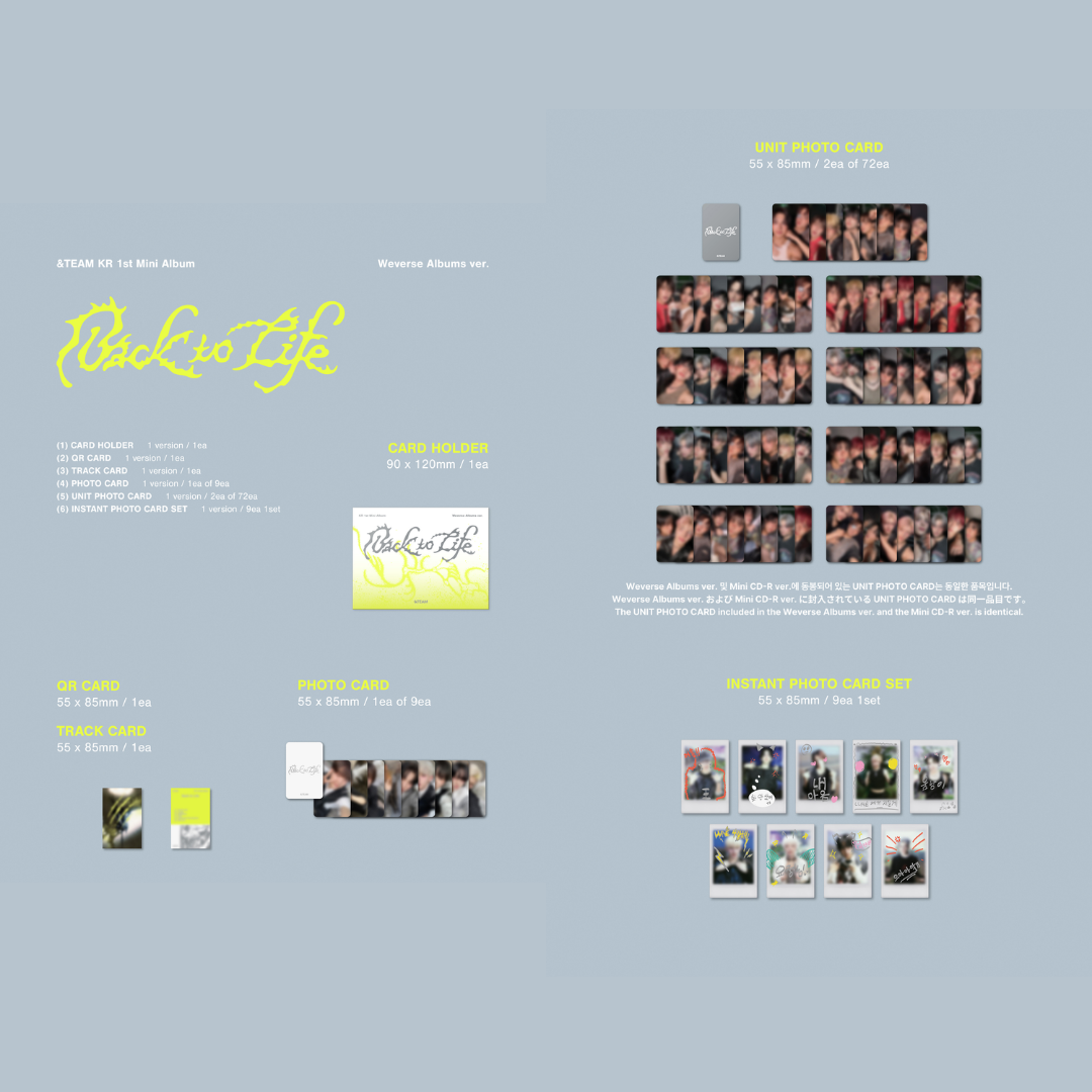 &TEAM - KR 1st Mini Album 'Back to Lifeā Photocard Box (Weverse Albums ver.)