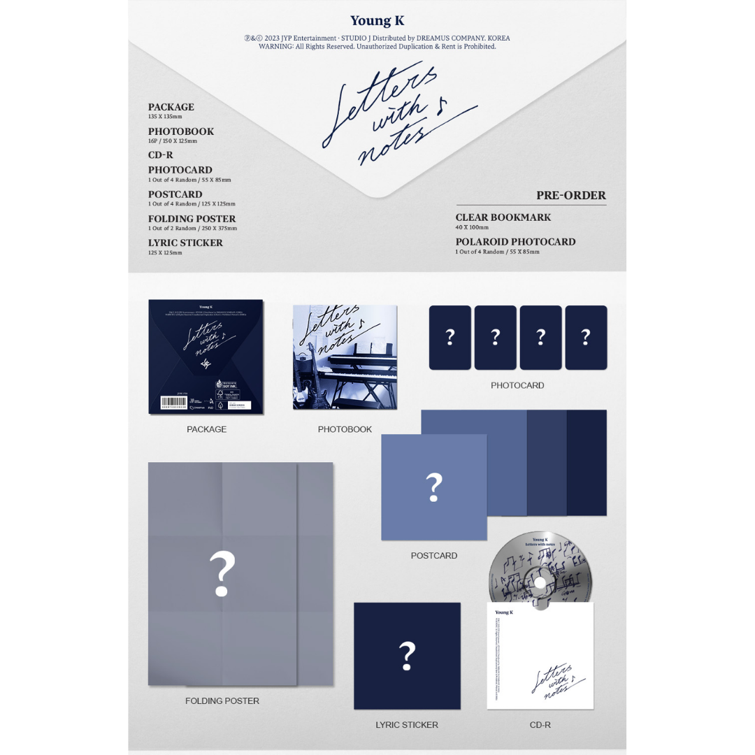 Day6 Young K 'Letters with Notes' (Digipack Ver.)