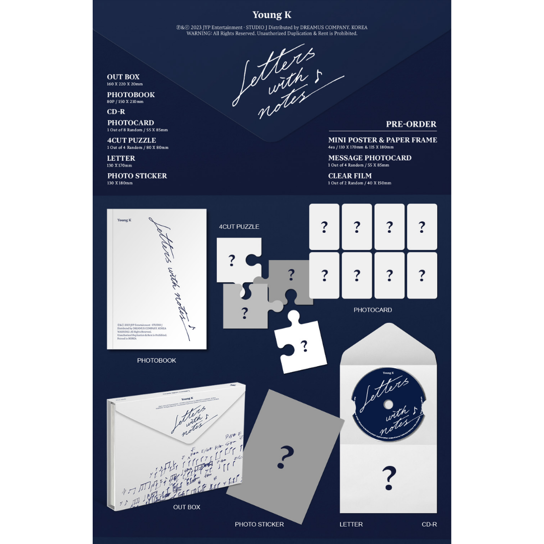 Day6 Young K 'Letters with Notes' Photo Book Ver.