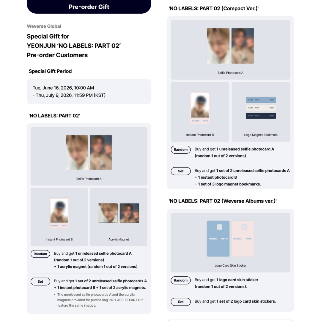 TXT YEONJUN 2nd Mini Album 'NO LABELS: PART 02' - Weverse Albums Ver.