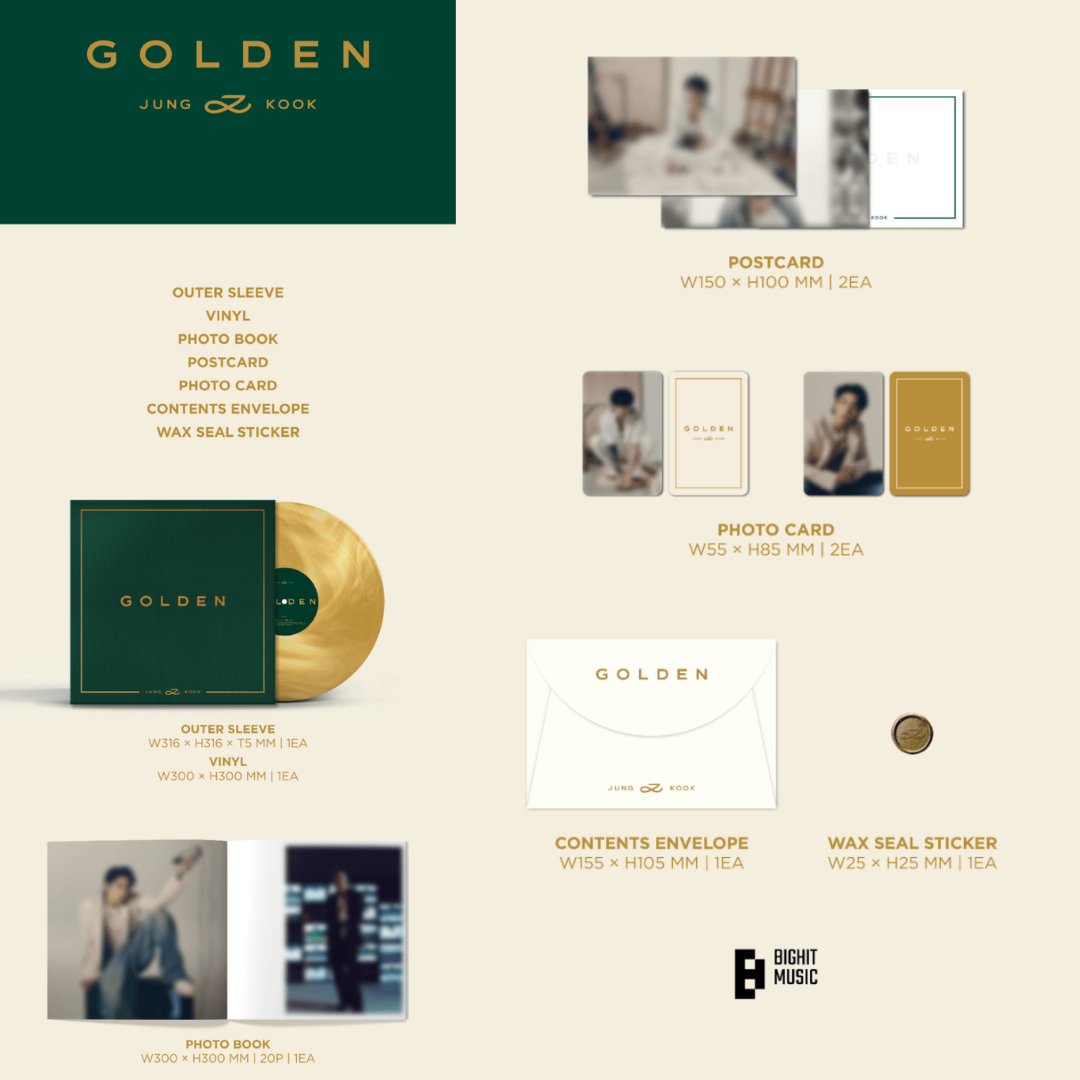 BTS JUNG KOOK - 'GOLDEN' (Color LP)