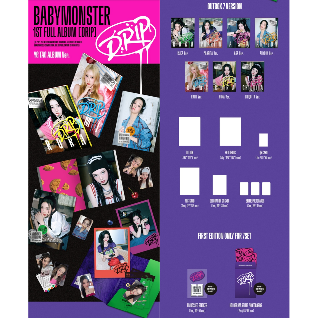 BABYMONSTER 1 st Full Album DRIP - YG TAG ALBUM