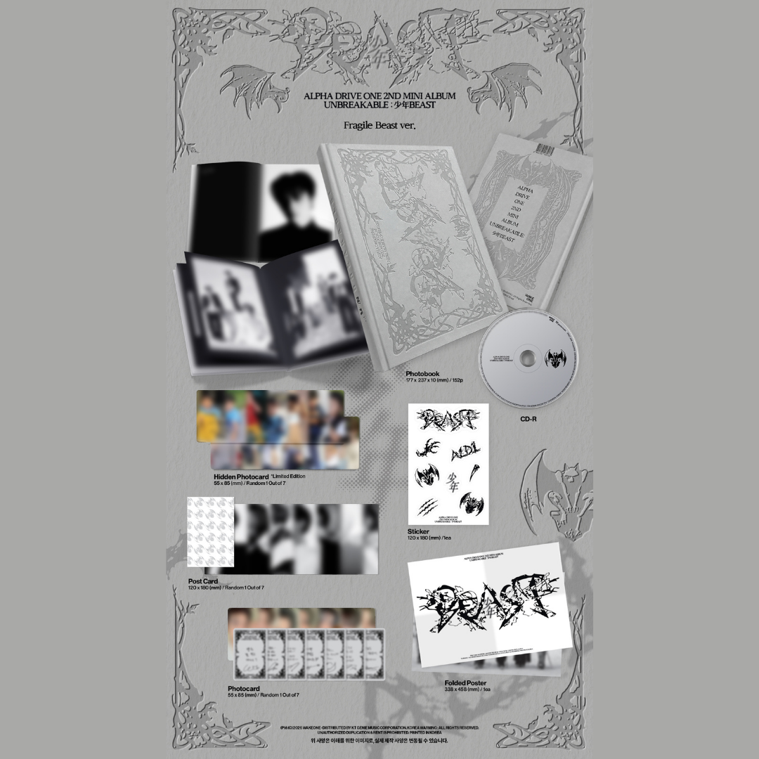 ALPHA DRIVE ONE 2ND MINI ALBUM 'UNBREAKABLE : 少年BEAST' - Fragile Beast Ver.