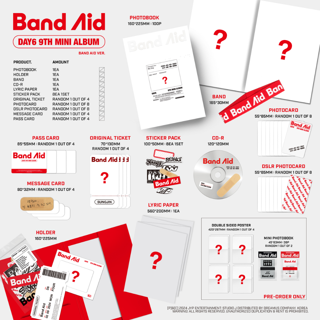 DAY6 9th Mini Album BAND AID - PB