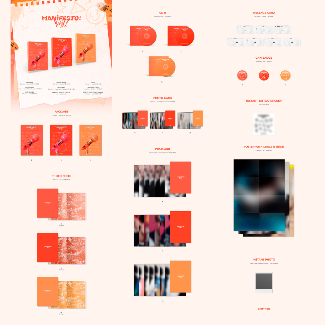 Enhypen 3rd Mini Album - MANIFESTO : DAY 1 - PB version