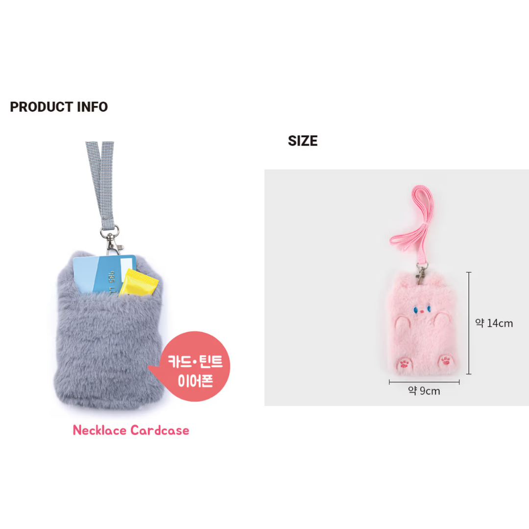 Fluffy Necklace-Shaped Card Case_Grey