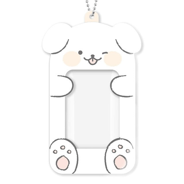 DUCKY WORLD - WHITE WINK PUPPY PHOTOCARD KEYRING HOLDER