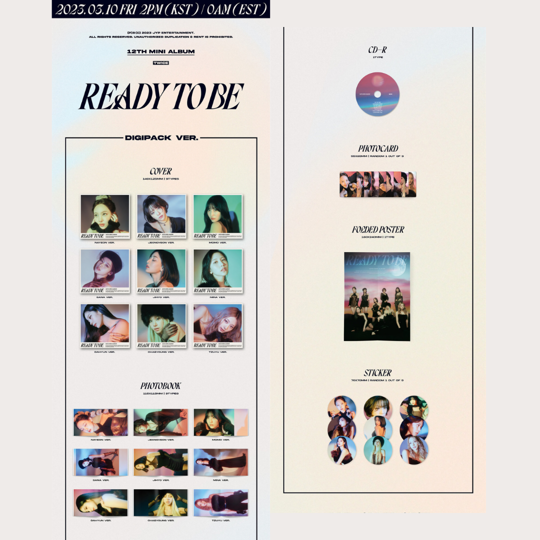 Twice - 12th Mini album - Ready to Be - Digipack version