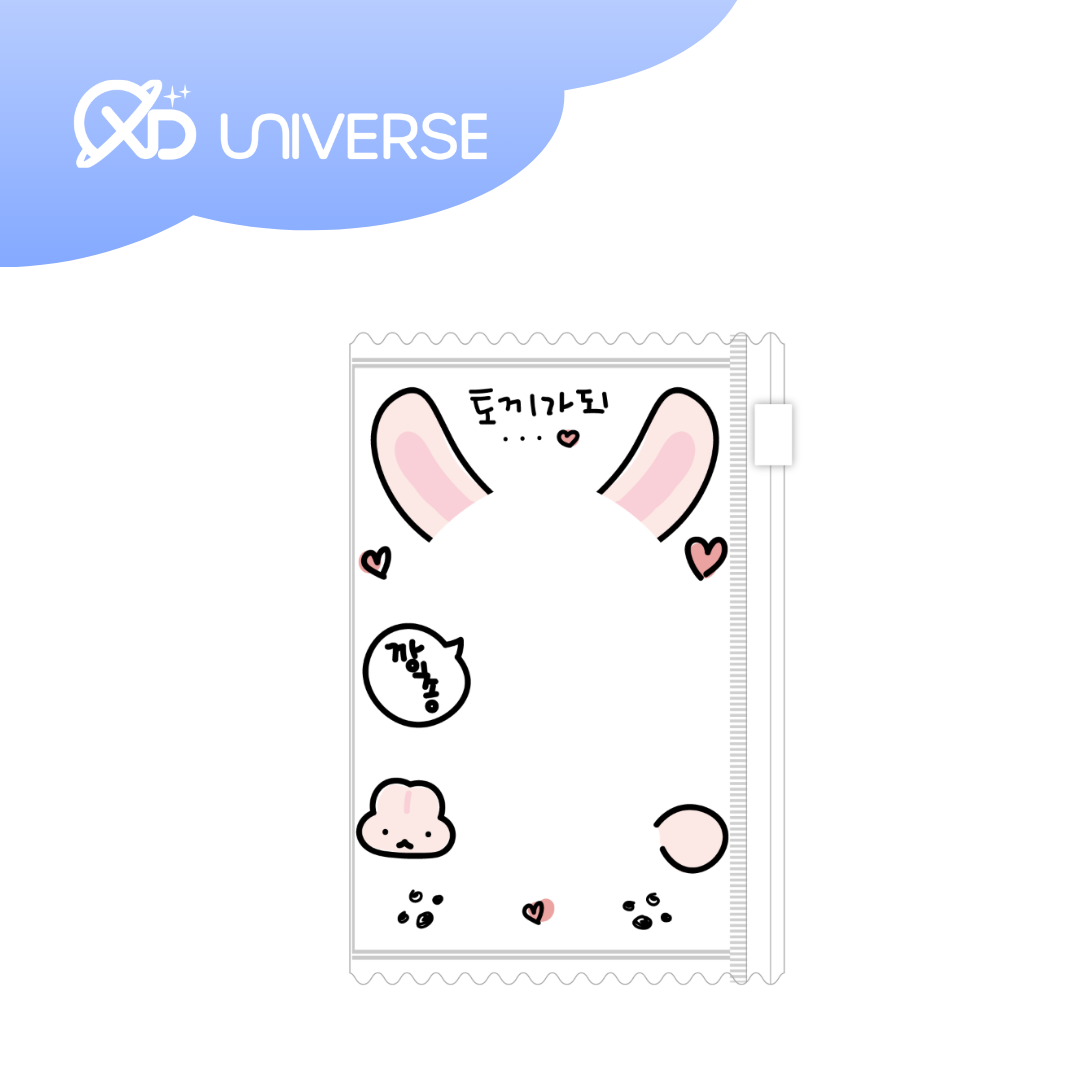 DUCKY WORLD - TRANSPARENT PINK RABBIT PHOTOCARD HOLDER KEYRING
