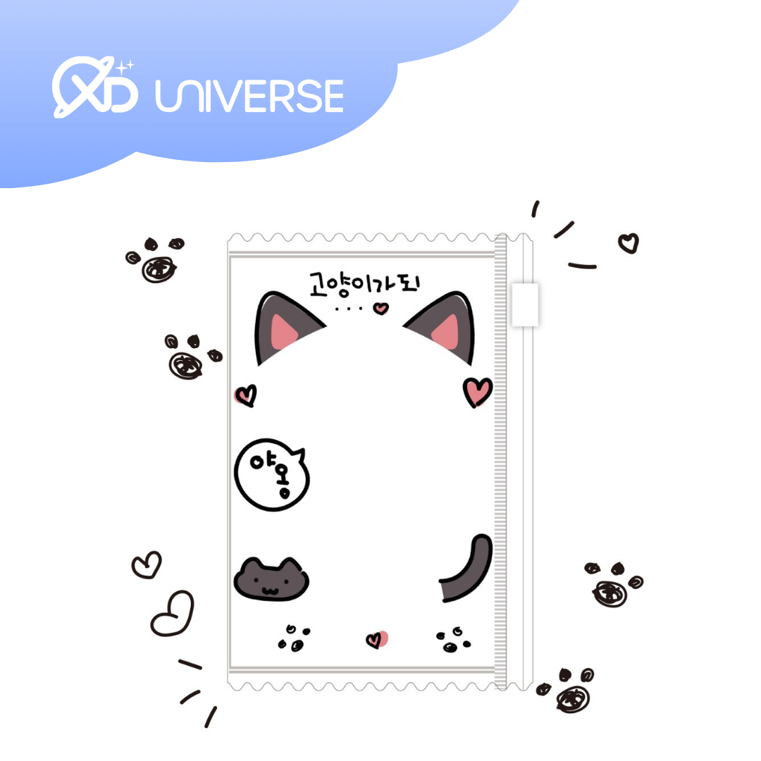 DUCKY WORLD - TRANSPARENT BLACK CAT PHOTOCARD HOLDER KEYRING
