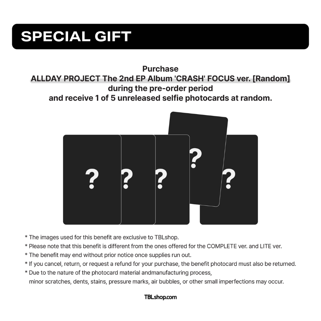 [PREORDER DEADLINE 25/9] ALLDAY PROJECT The 2nd EP Album 'CRASH' - FOCUS ver.