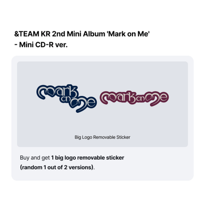 [PREORDER 5/9] &TEAM KR 2nd Mini Album 'Mark on Me' - Mini CD-R ver.