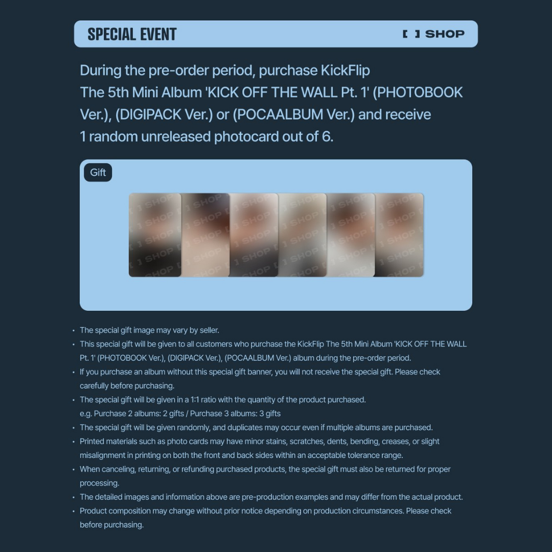 [PREORDER DEADLINE 3/10] KickFlip The 5th Mini Album "KICK OFF THE WALL Pt. 1" - Digipack ver.
