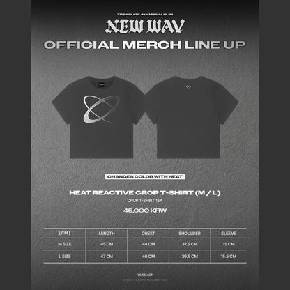[PREORDER] TREASURE 4th MINI ALBUM [NEW WAV] OFFICIAL MERCH - HEAT REACTIVE CROP T-SHIRT