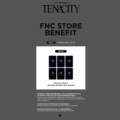 [PREORDER DEADLINE 23/8] SF9 2nd Album [TENACITY] - TENACITY VER.