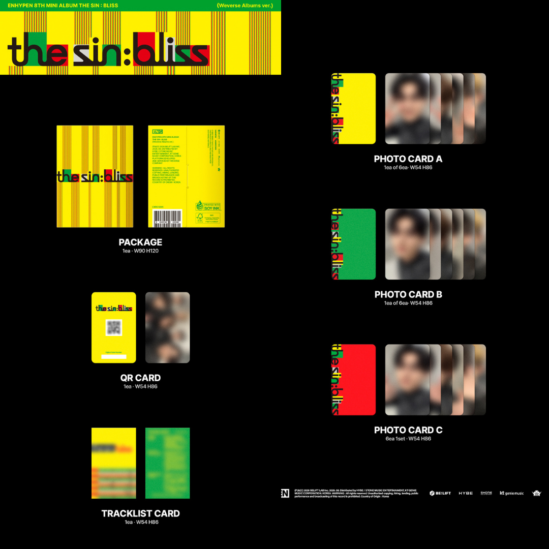 [PREORDER DEADLINE 18/8] ENHYPEN THE SIN : BLISS ALBUM - Weverse Albums ver.