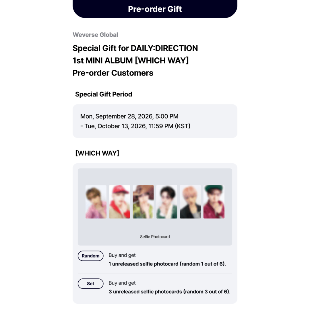 [PREORDER DEADLINE 11/10] DAILY:DIRECTION 1st MINI ALBUM [WHICH WAY] - Mini card ver.