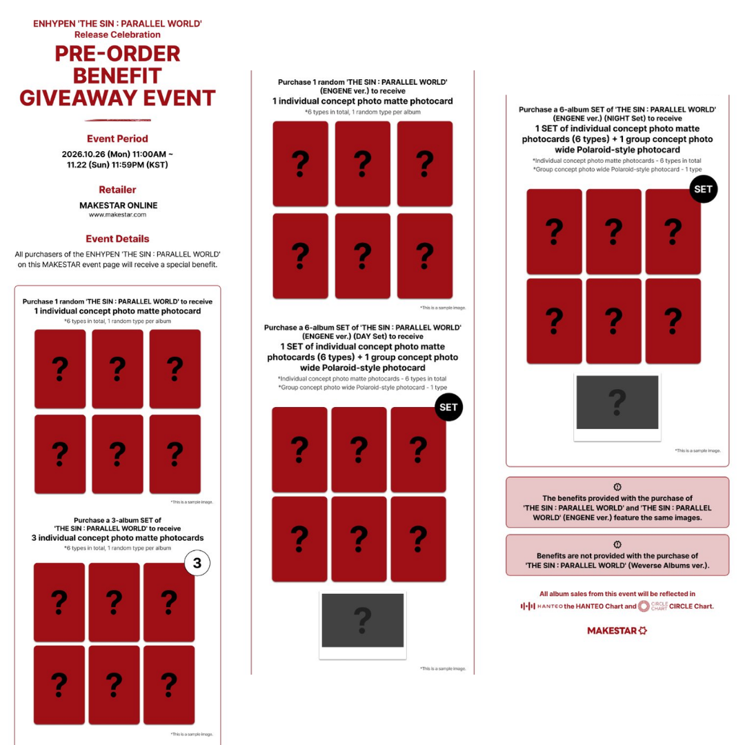 [PREORDER DEADLINE 20/11] ENHYPEN THE SIN : PARALLEL WORLD ALBUM - STANDARD Ver.