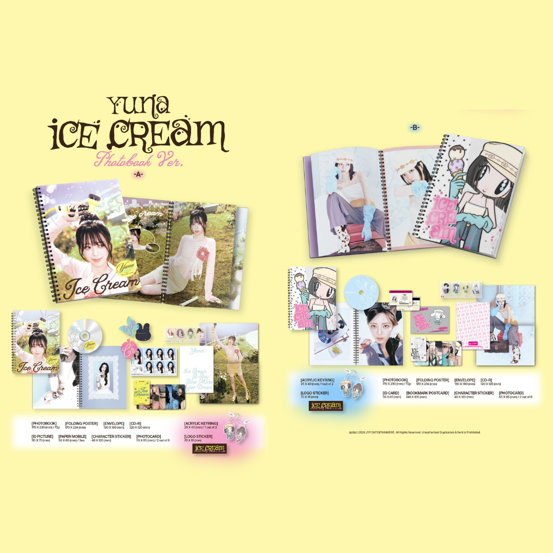 (US SIGNED EXCLUSIVE) ITZY Yuna 1st Mini Album 'Ice Cream' - Photobook Ver.