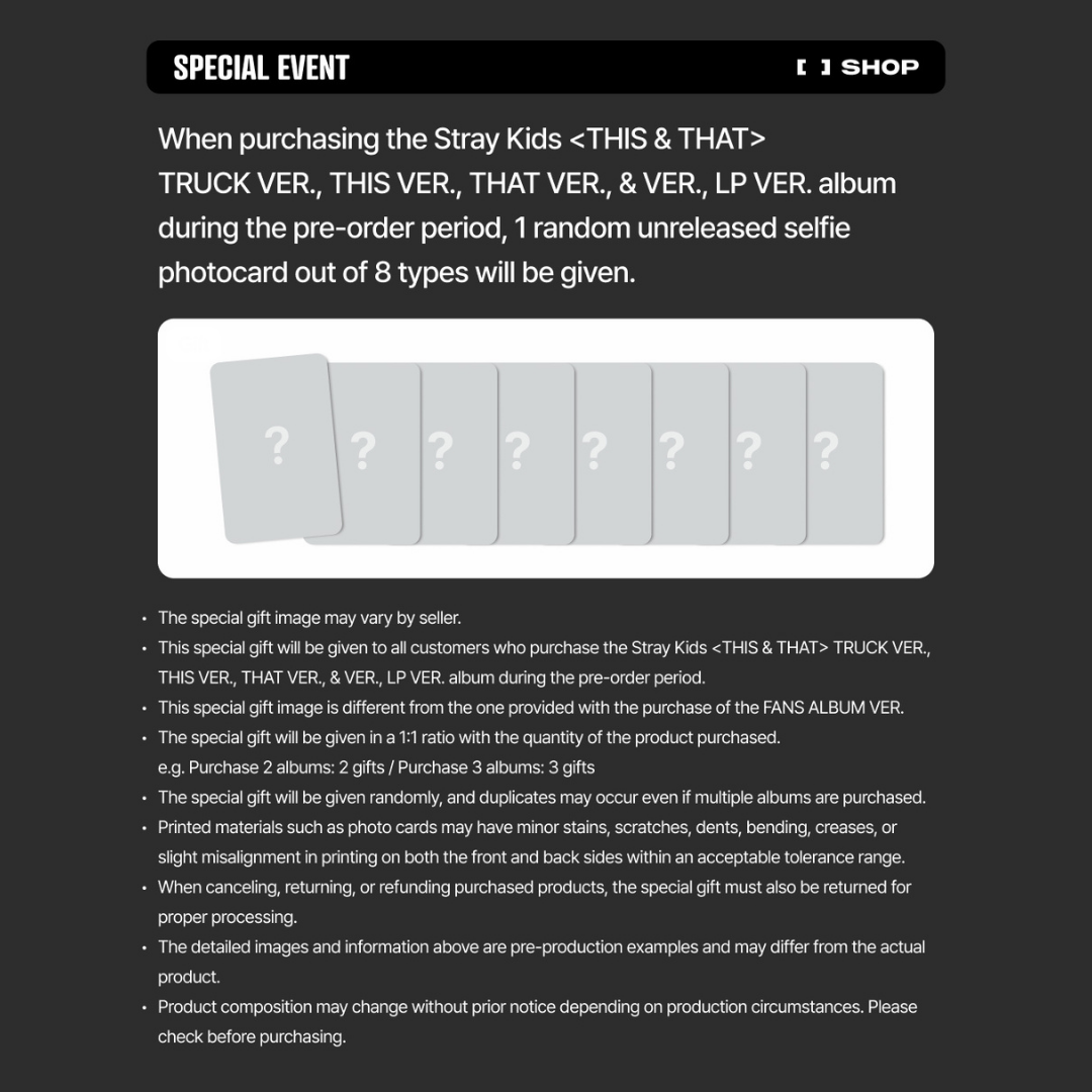[PREORDER DEADLINE 4/8] Stray Kids "THIS & THAT" Album - TRUCK VER.