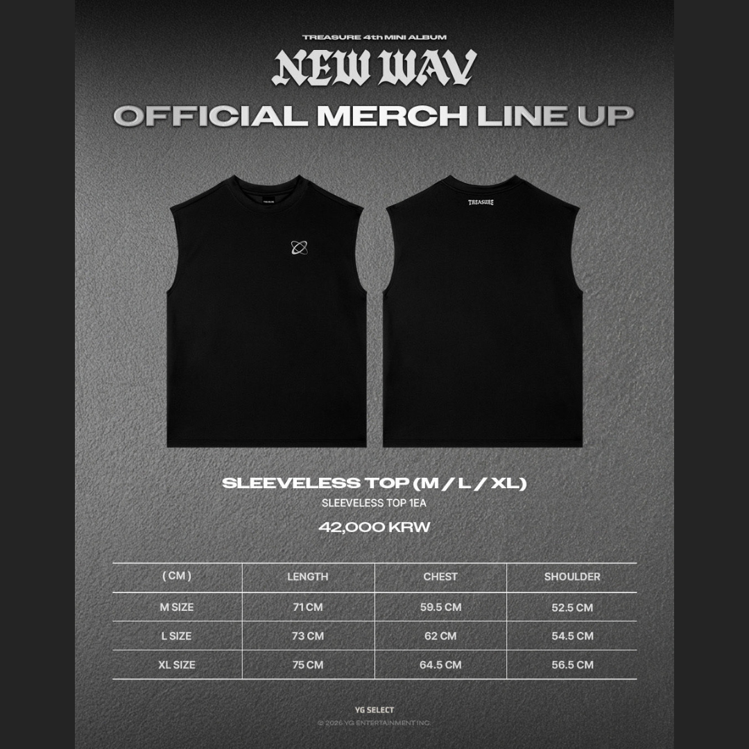 [PREORDER] TREASURE 4th MINI ALBUM [NEW WAV] OFFICIAL MERCH - SLEEVELESS TOP