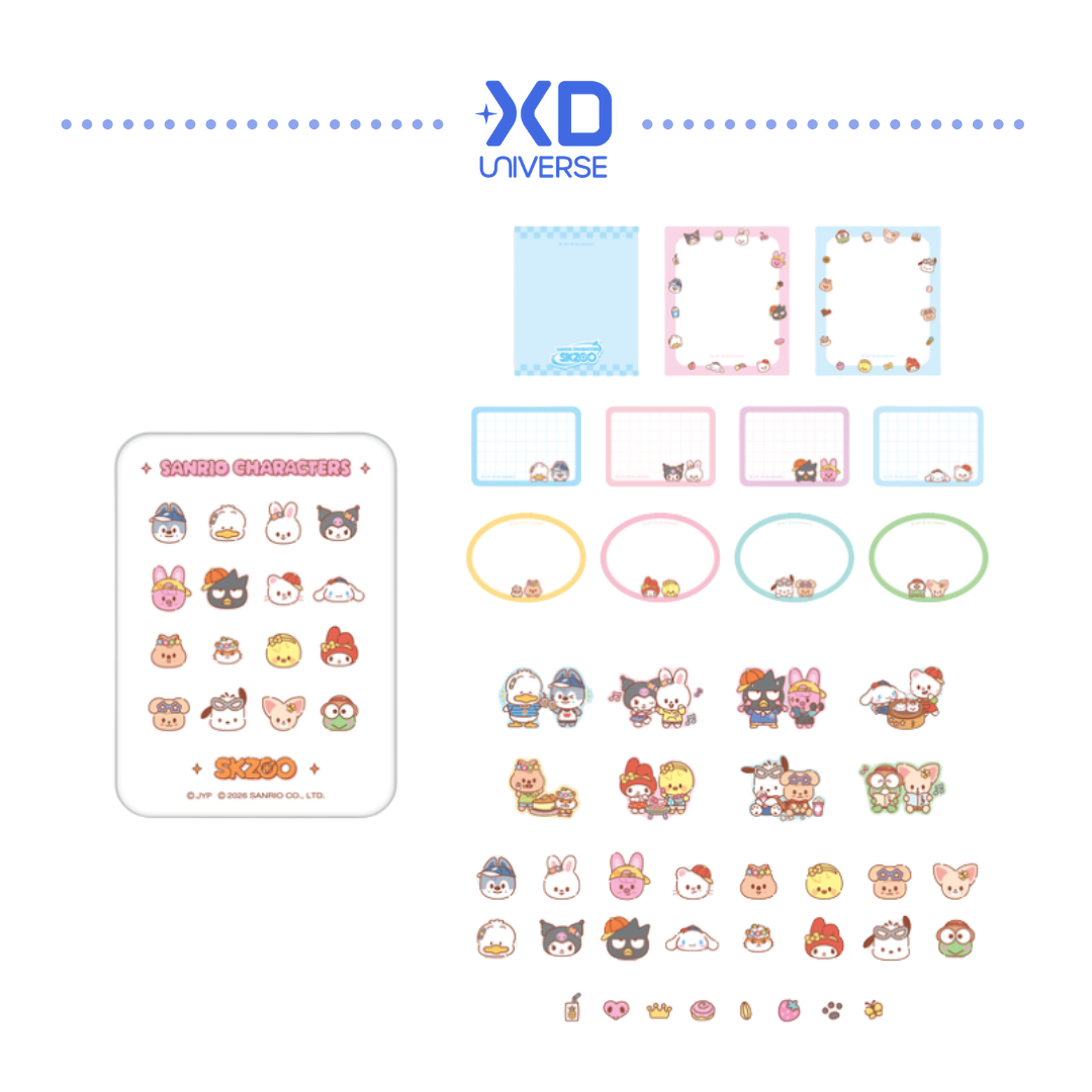 [PREORDER DEADLINE 22/6] SKZOO X SANRIO CHARACTERS MERCH - TIN CASE STICKY NOTE SET