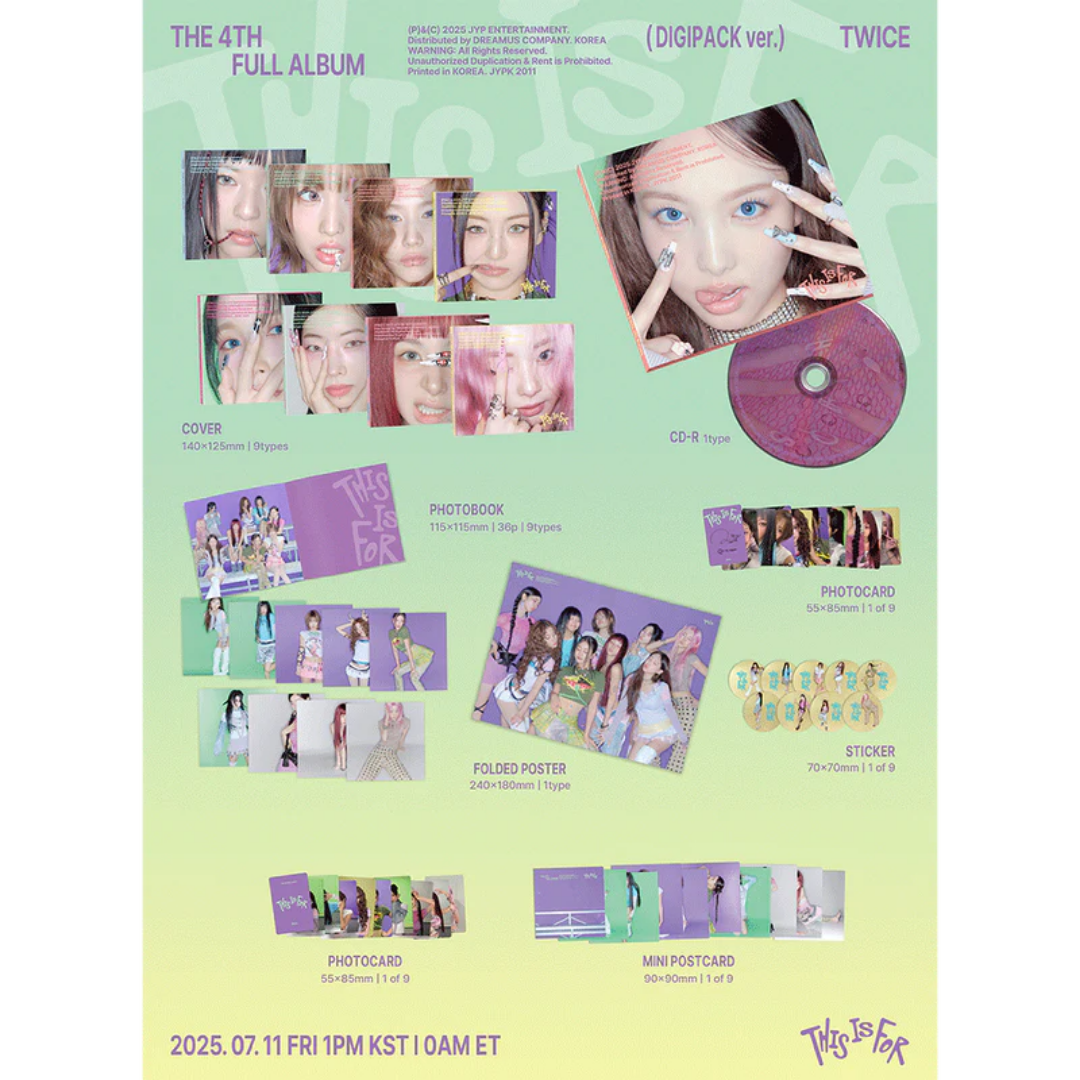 TWICE 4th Full Album [ THIS IS FOR ] Digipack version - Sana