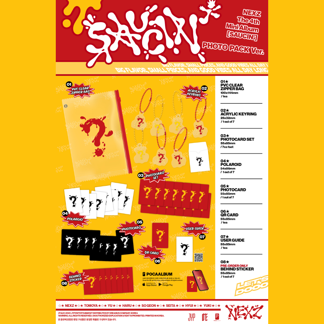 [PREORDER DEADLINE 21/8] NEXZ 4th Mini Album <SAUCIN'> (PHOTO PACK ver.)