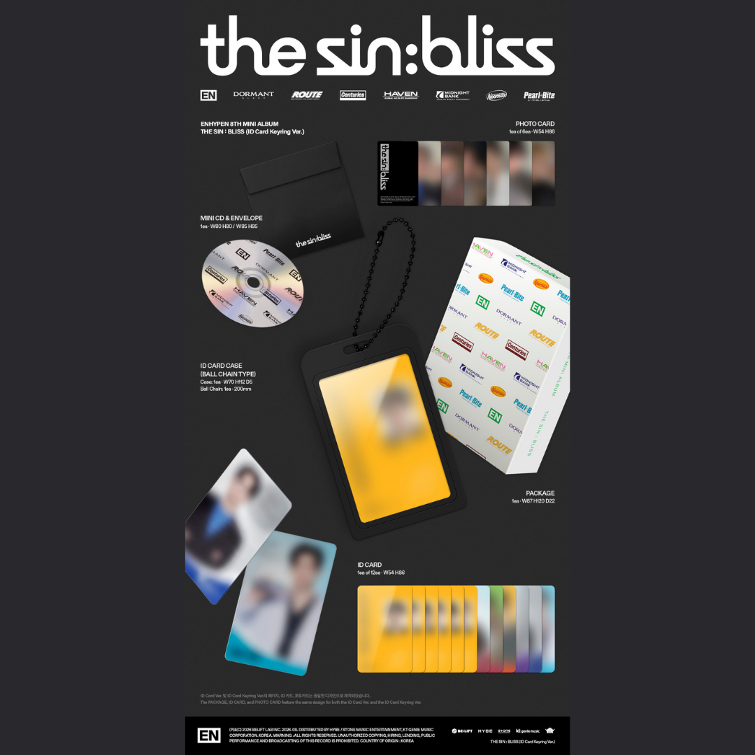 [PREORDER DEADLINE 18/8] ENHYPEN THE SIN : BLISS ALBUM - ID Card Keyring Ver.
