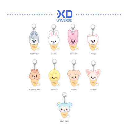 [PREORDER DEADLINE 18/8] Stray Kids "THIS & THAT" Pop-Up Store Official Merch - Plush Keyring IceCream Ver.
