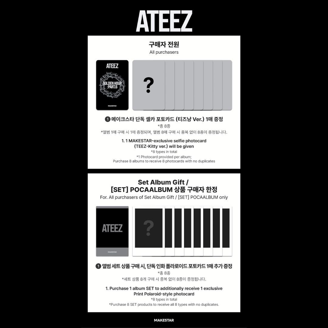 [PREORDER DEADLINE 10/11] ATEEZ 15th Mini Album [GOLDEN HOUR: Part.6] - Pocaalbum Ver.