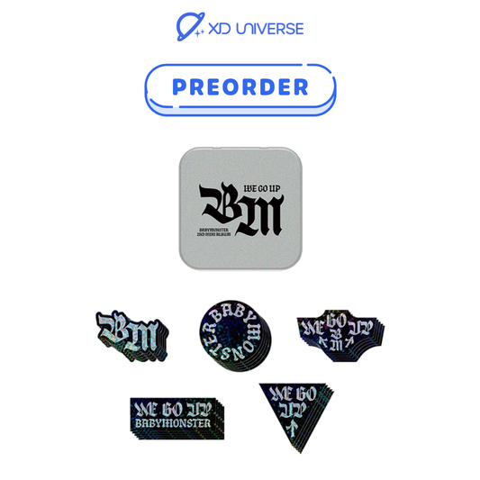 [PREORDER] BABYMONSTER WE GO UP OFFICIAL MERCH - TIN CASE + STICKER SET