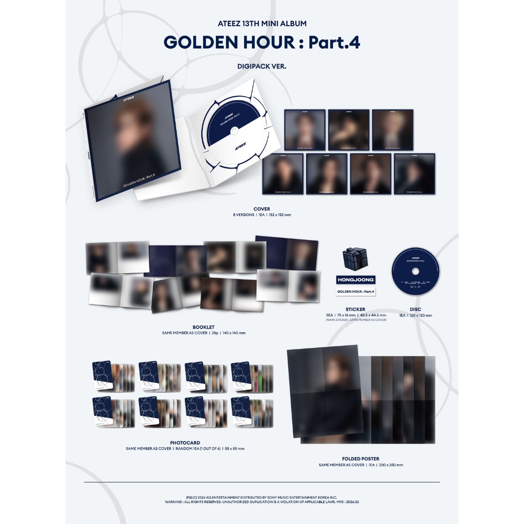 ATEEZ 13TH MINI ALBUM [GOLDEN HOUR: Part.4] - DIGIPACK ver.