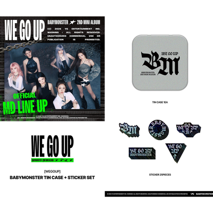 [PREORDER] BABYMONSTER WE GO UP OFFICIAL MERCH - TIN CASE + STICKER SET