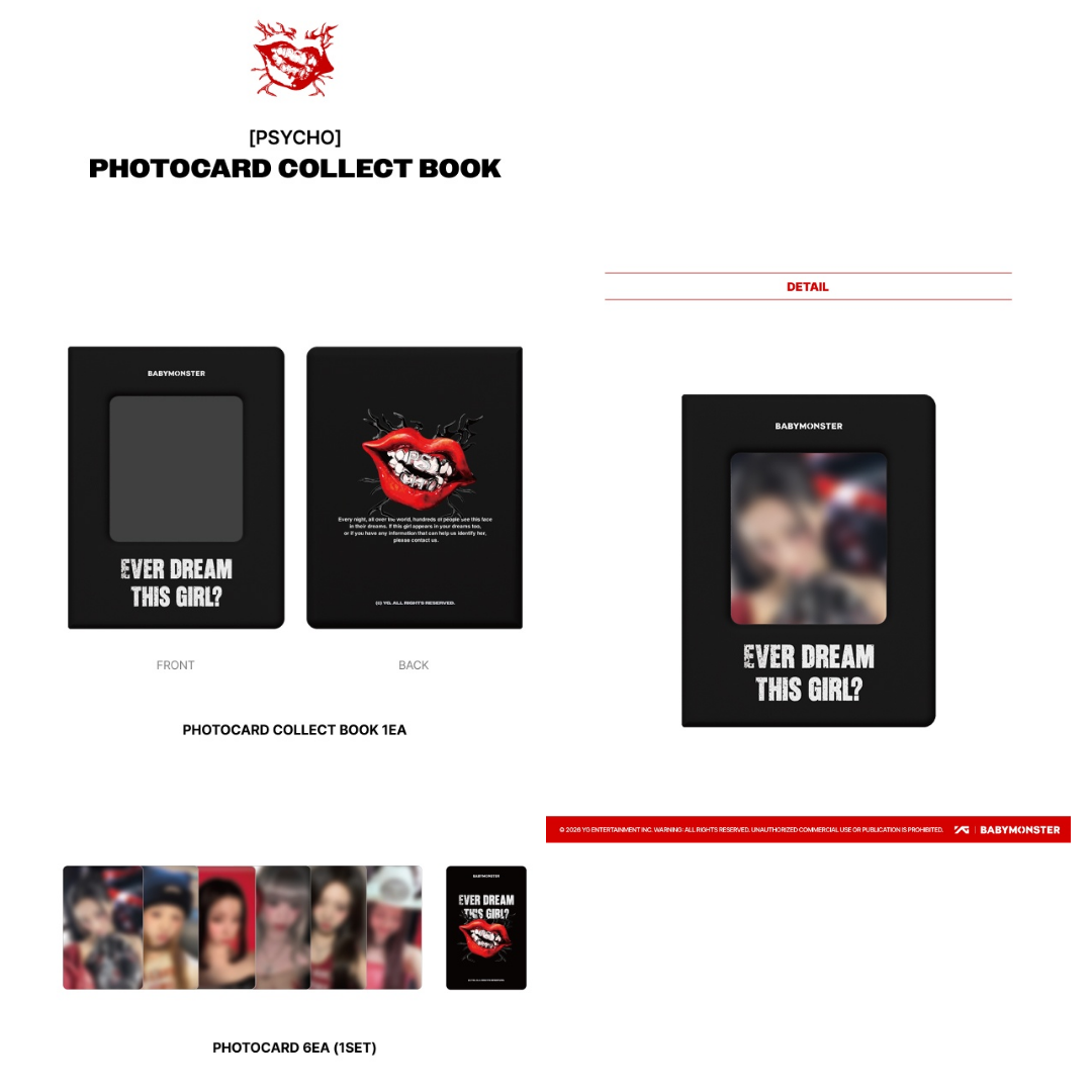 BABYMONSTER [WE GO UP] 'PSYCHO' OFFICIAL MD - PHOTOCARD COLLECT BOOK