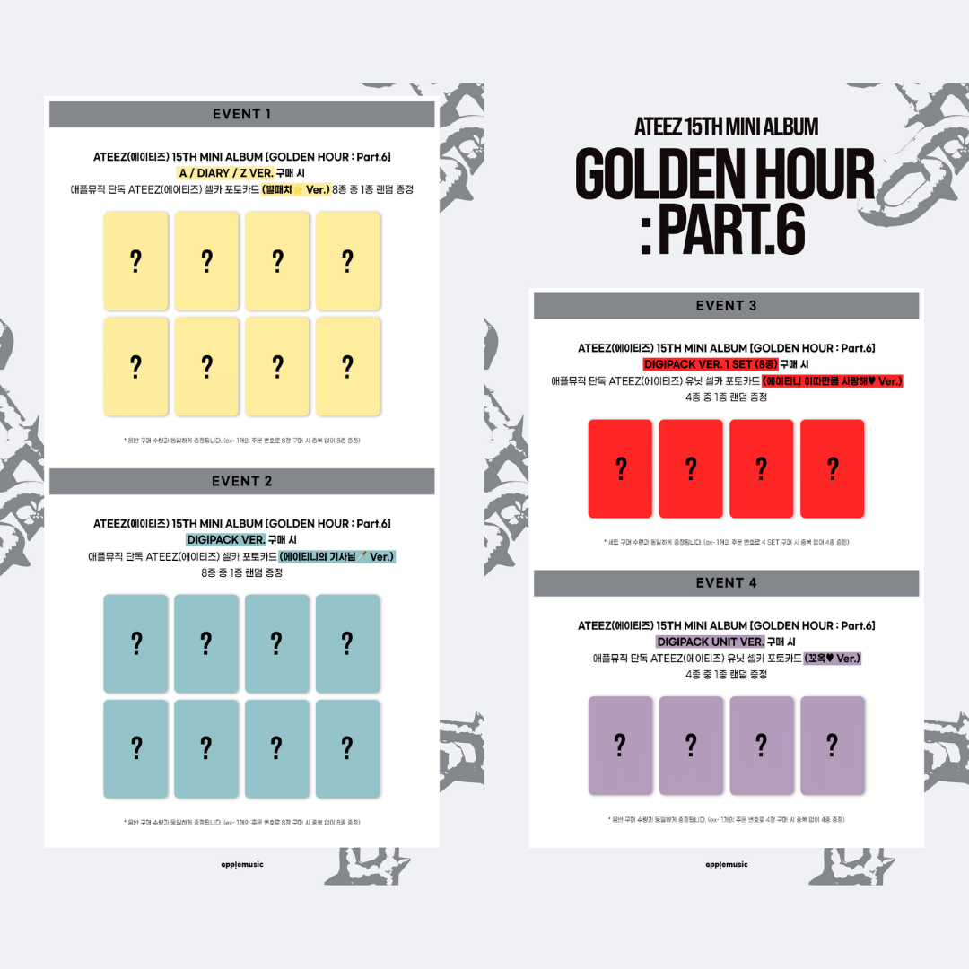 [PREORDER DEADLINE 10/11] ATEEZ 15th Mini Album [GOLDEN HOUR: Part.6] - Standard Ver.