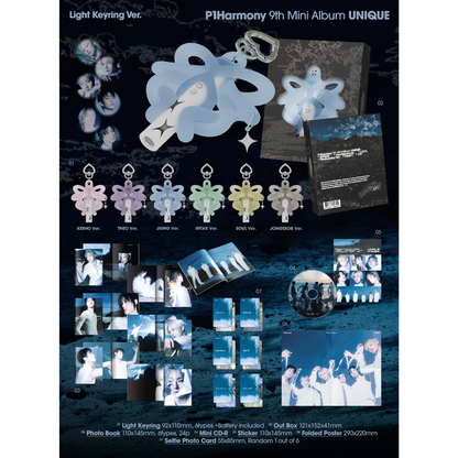 P1Harmony - 9th Mini Album [UNIQUE] (Light Keyring Ver.)