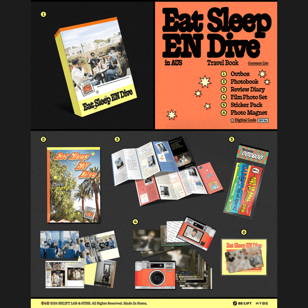 [PREORDER DEADLINE 22/6] ENHYPEN <Eat Sleep EN Dive in AUS> TRAVEL BOOK