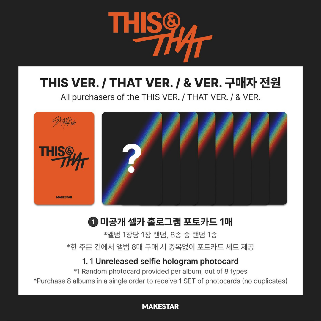 [PREORDER DEADLINE 4/8] Stray Kids "THIS & THAT" Album - THIS VER. / THAT VER.