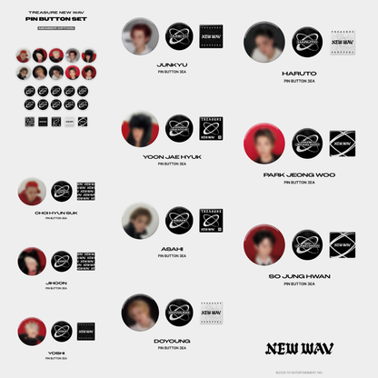 [PREORDER] TREASURE 4th MINI ALBUM [NEW WAV] OFFICIAL MERCH - PIN BUTTON SET