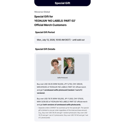 [PREORDER DEADLINE 18/7] YEONJUN ‘NO LABELS: PART 02’ Official Merch - Canvas Bag