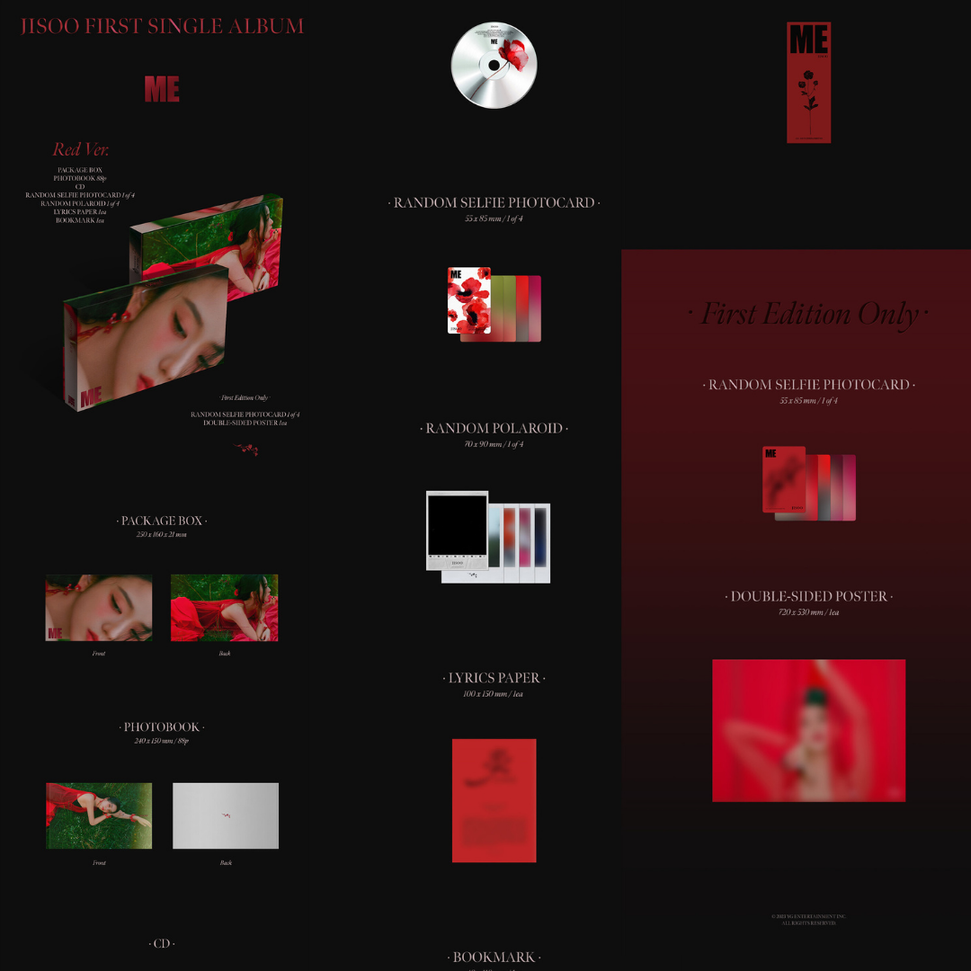 BLACKPINK JISOO - First Single Album [ ME ] - Red version