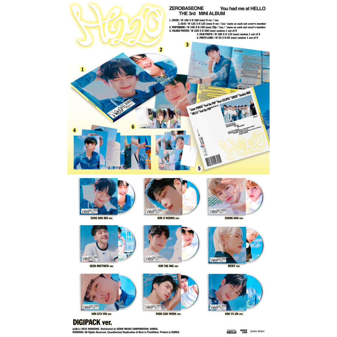 ZEROBASEONE - 3rd Mini Album [You had me at HELLO] (Digipack Ver.)
