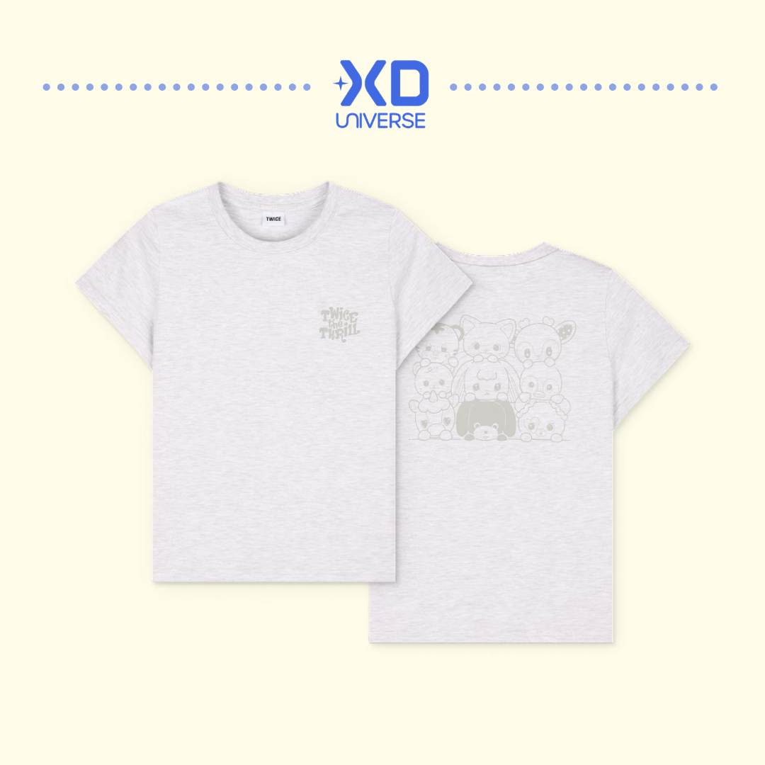 [PREORDER DEADLINE 6/11] TWICE 11TH ANNIVERSARY POP-UP STORE <TWICE THE THRILL> OFFICIAL MERCH - T-SHIRT (Gray)