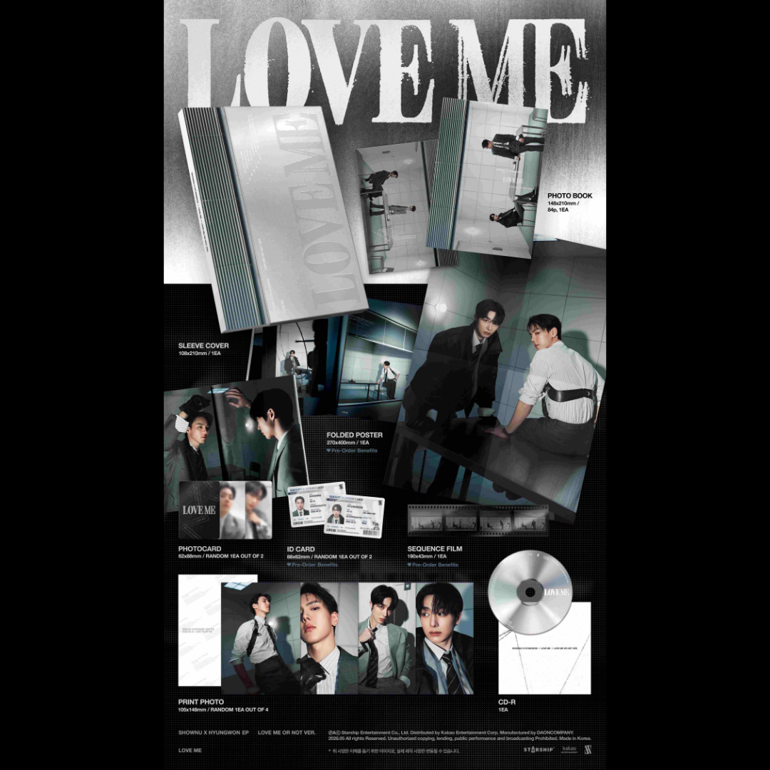 [PREORDER] SHOWNU X HYUNGWON EP [LOVE ME] - LOVE ME OR NOT VER.