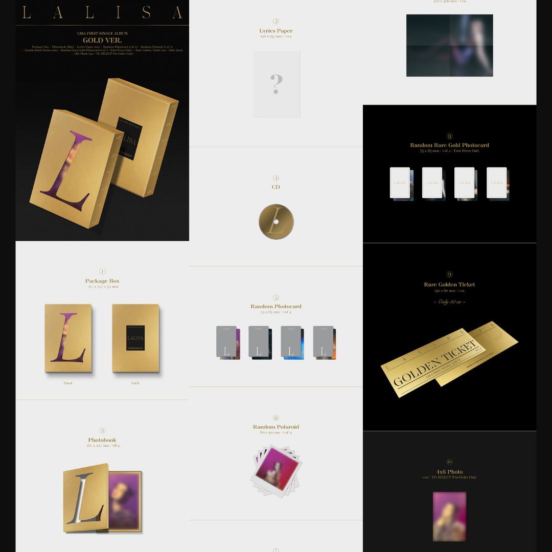 BLACKPINK LISA - First Single Album [ LALISA ] Gold version