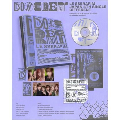 LE SSERAFIM JAPAN 4TH SINGLE ALBUM DIFFERENT - LIMITED EDITION - OFFBEAT CLOVE