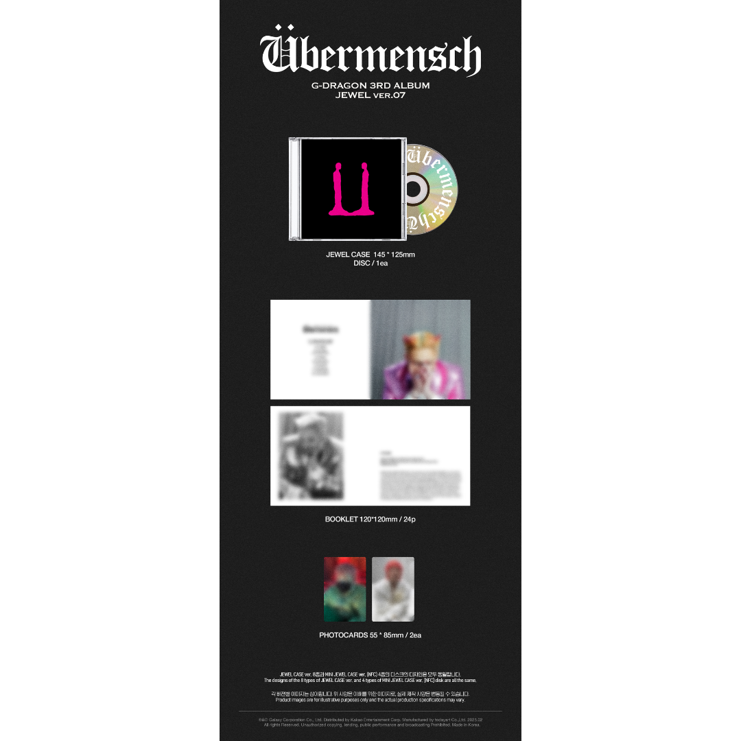 G-DRAGON - 3rd Album - UBERMENSCH - Jewel Case ver